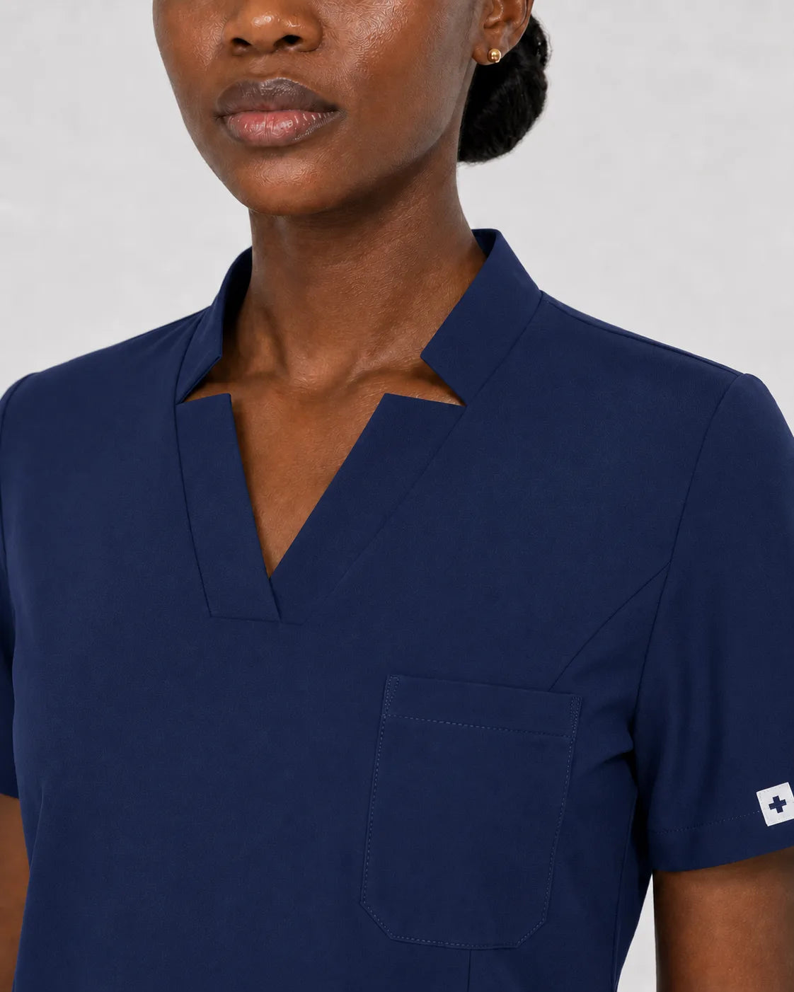 Navy Blue Eipnare Women's Split V-Neck Cargo Jogger Scrub Set - Stretch Medical Scrubs for Women