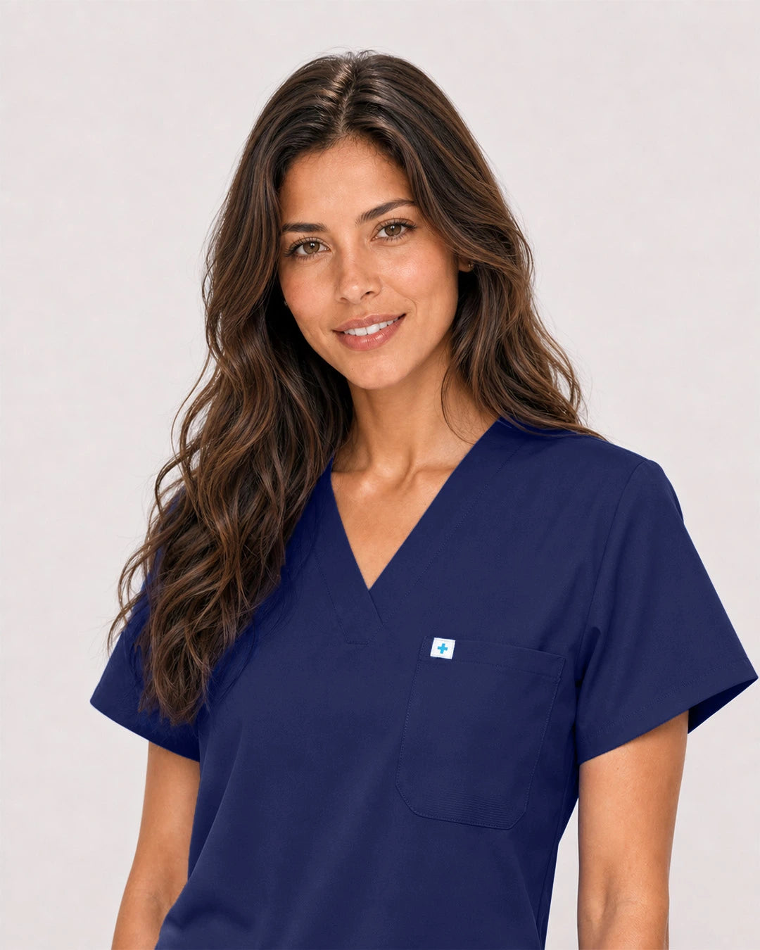 Navy Blue Eipnare Women's Classic V-Neck Jogger Scrub Set - Stretch Medical Scrubs for Women