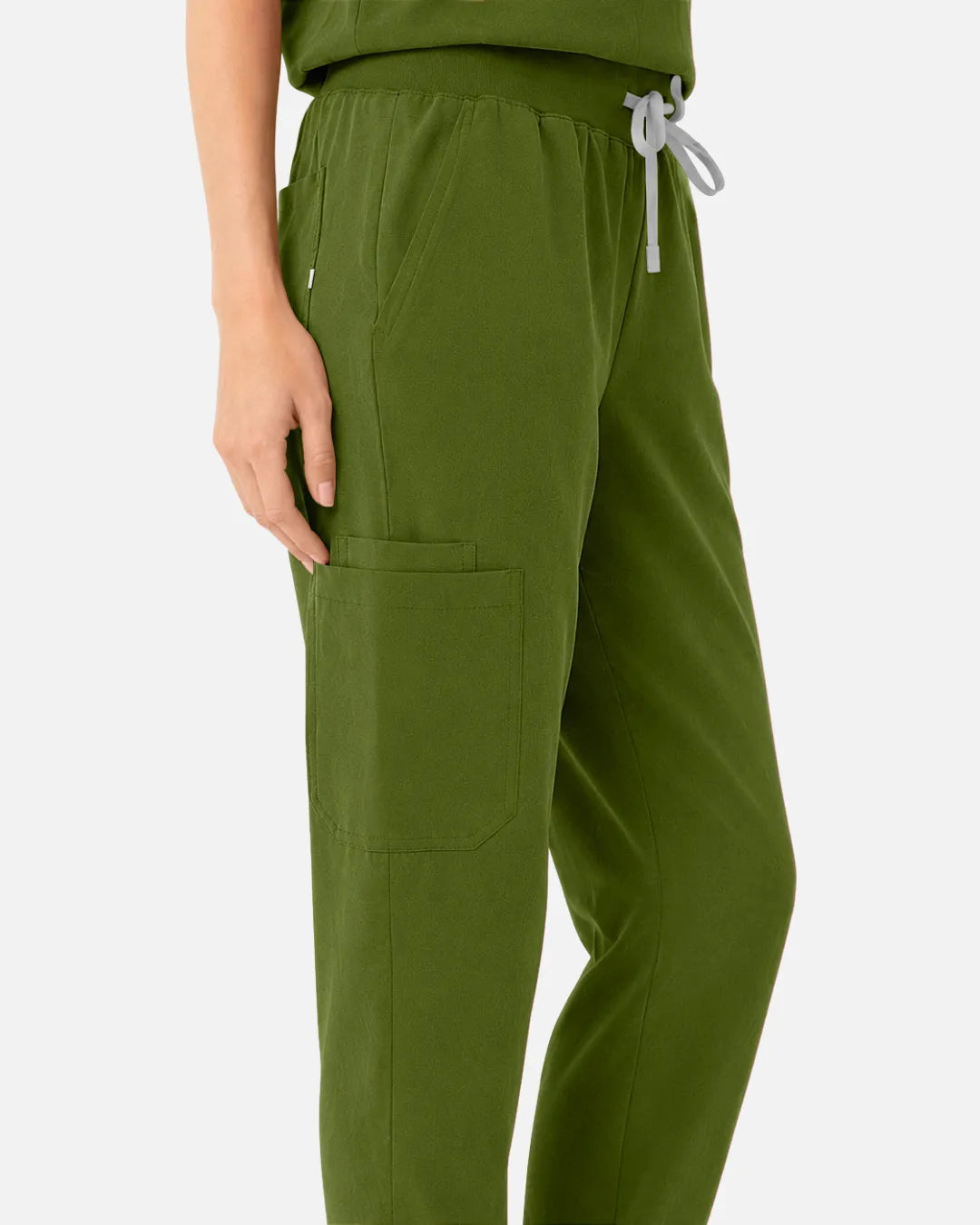 Olive green Eipnare Women's Tapered Jogger Scrub Pants - Stretch Medical Scrubs for Women