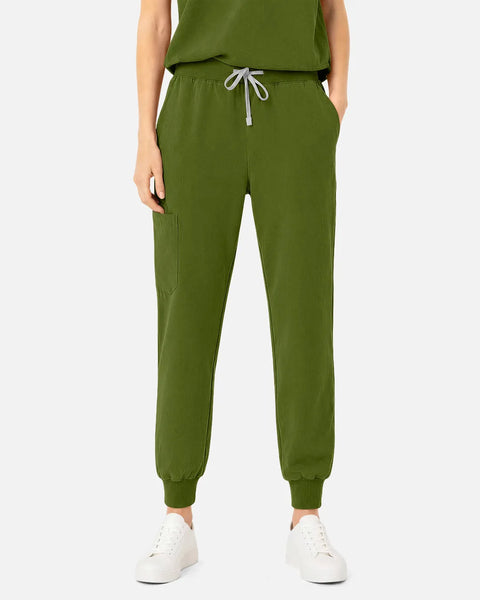 Eipnare Women's Tapered Jogger Uniform Pants - Olive Green