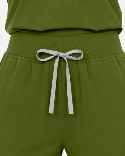 Olive green Eipnare Women's Multi-Pocket Jogger Scrub Pants - Stretch Medical Scrubs for Women