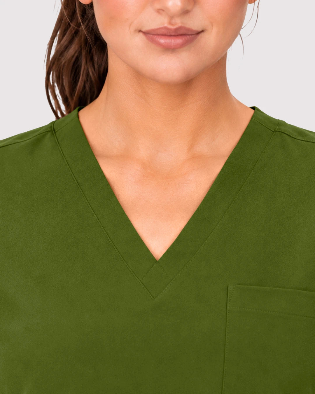 Olive Green Eipnare Women's 3-Pocket V-Neck Jogger Scrub Set - Stretch Medical Scrubs for Women