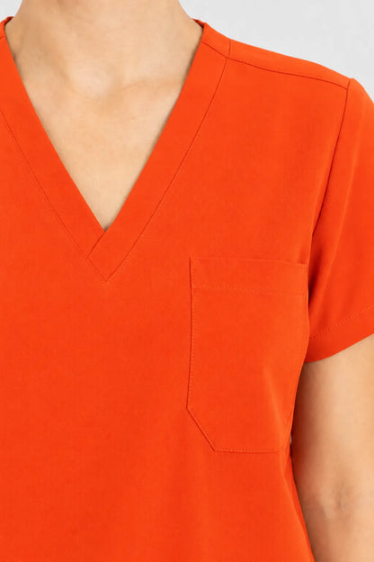 Orange Eipnare Women's V-Neck 8-Pocket Jogger Scrub Set - Stretch Medical Scrubs for Women