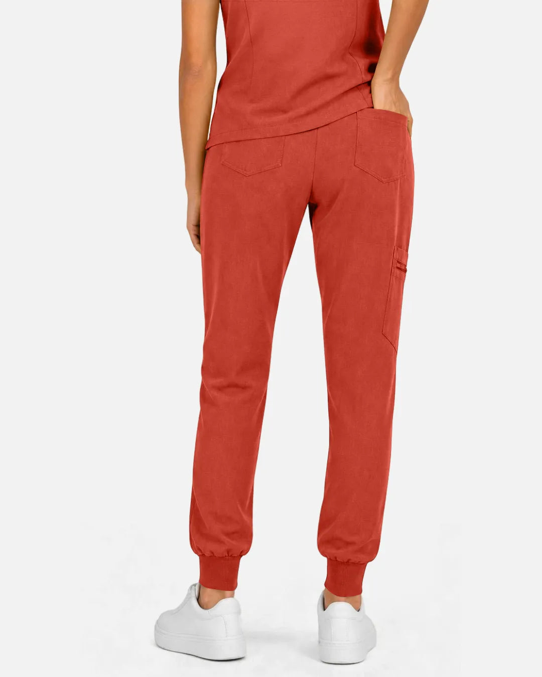 Orange Red Eipnare Women's Multi-Pocket Jogger Scrub Pants - Stretch Medical Scrubs for Women