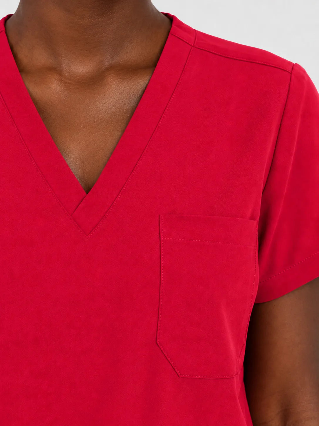 Red Eipnare Women's V-Neck 8-Pocket Jogger Scrub Set - Stretch Medical Scrubs for Women