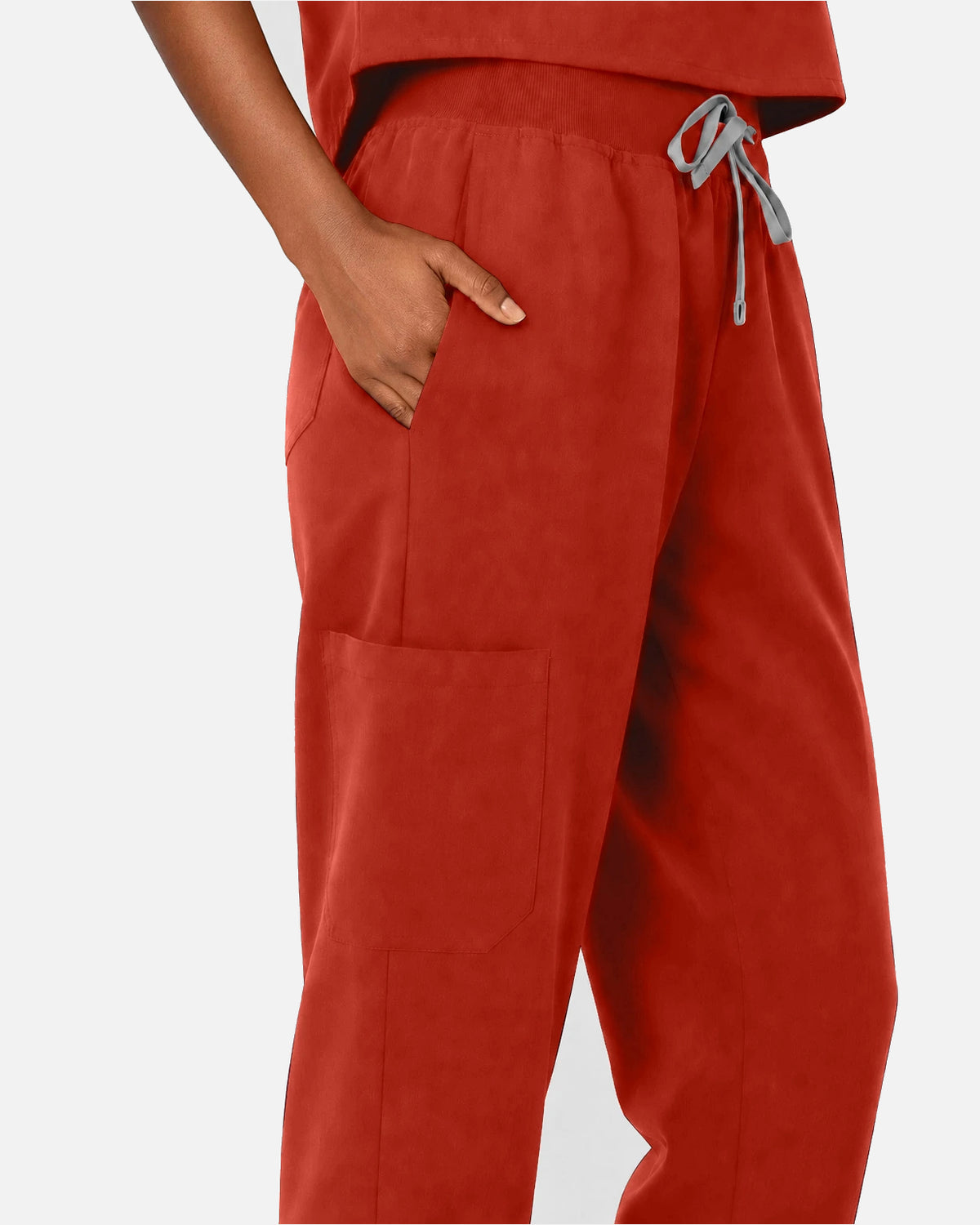 Orange Red – Eipnare Women's Sleeveless Mandarin Collar Jogger Uniform Set – product image 09