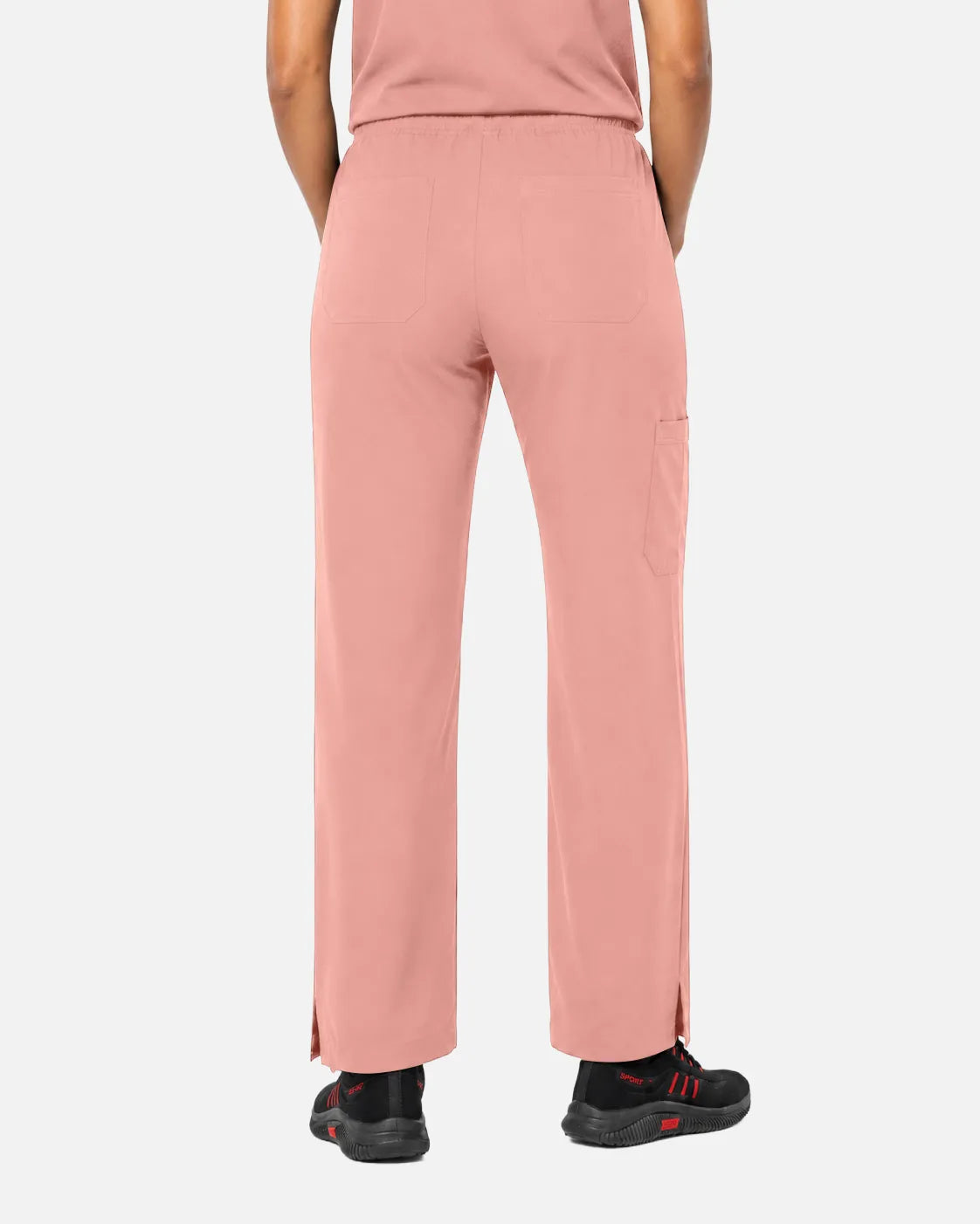 Pink Eipnare Women's Woven Straight-Leg Scrub Pants - Stretch Medical Scrubs for Women