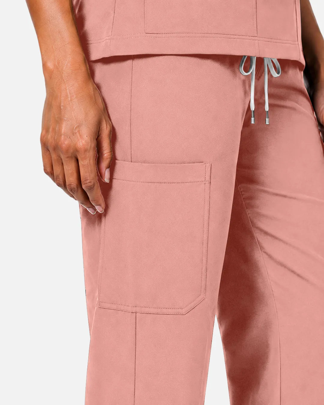 Pink Eipnare Women's Woven Straight-Leg Scrub Pants - Stretch Medical Scrubs for Women