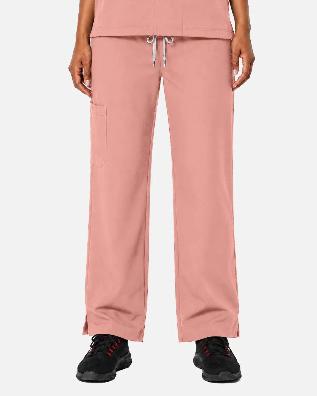 Pink Eipnare Women's Woven Straight-Leg Scrub Pants - Stretch Medical Scrubs for Women