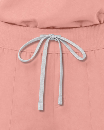 Pink Eipnare Women's Woven Straight-Leg Scrub Pants - Stretch Medical Scrubs for Women