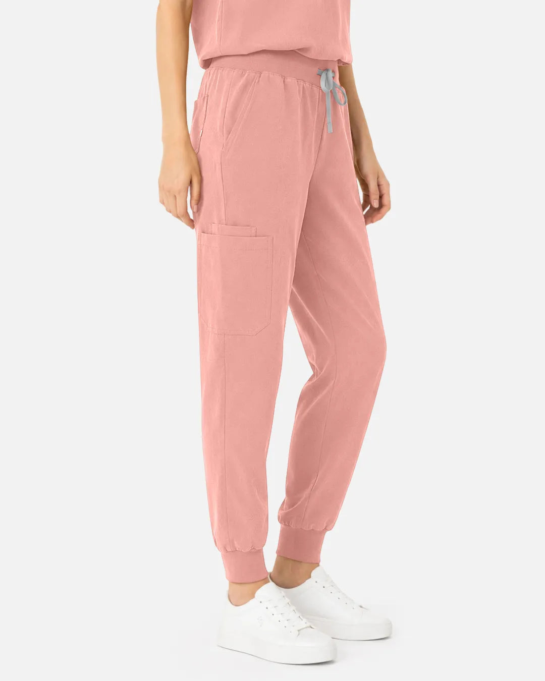 Pink Eipnare Women's Tapered Jogger Scrub Pants - Stretch Medical Scrubs for Women