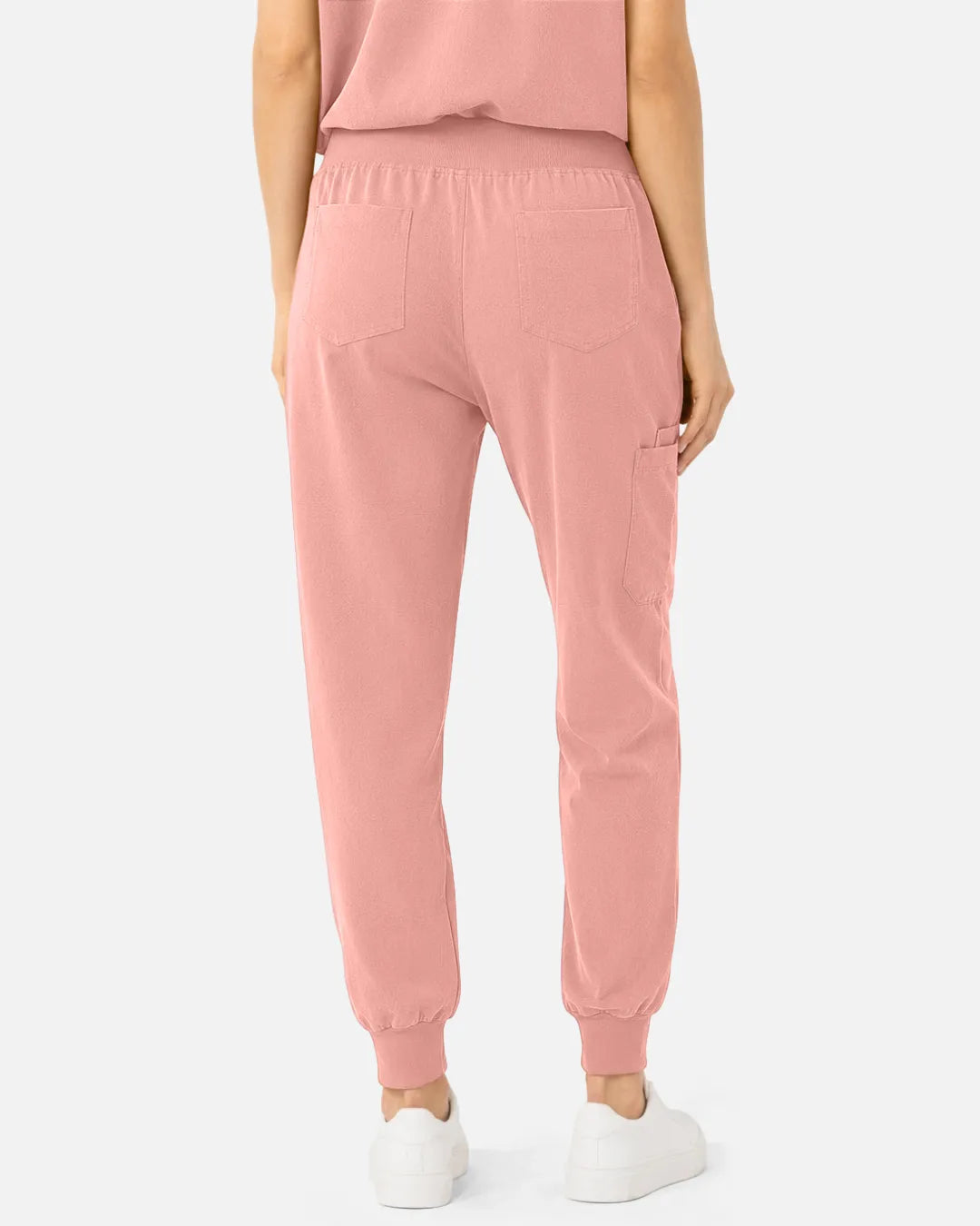 Pink Eipnare Women's Tapered Jogger Scrub Pants - Stretch Medical Scrubs for Women