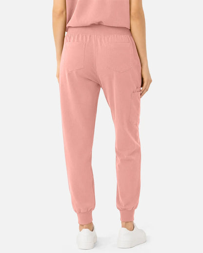 Pink Eipnare Women's Tapered Jogger Scrub Pants - Stretch Medical Scrubs for Women