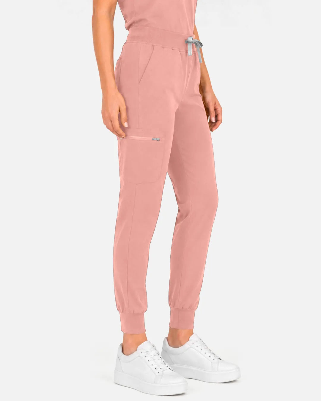 Pink Eipnare Women's Multi-Pocket Jogger Scrub Pants - Stretch Medical Scrubs for Women