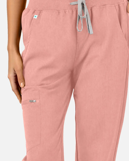 Pink Eipnare Women's Multi-Pocket Jogger Scrub Pants - Stretch Medical Scrubs for Women