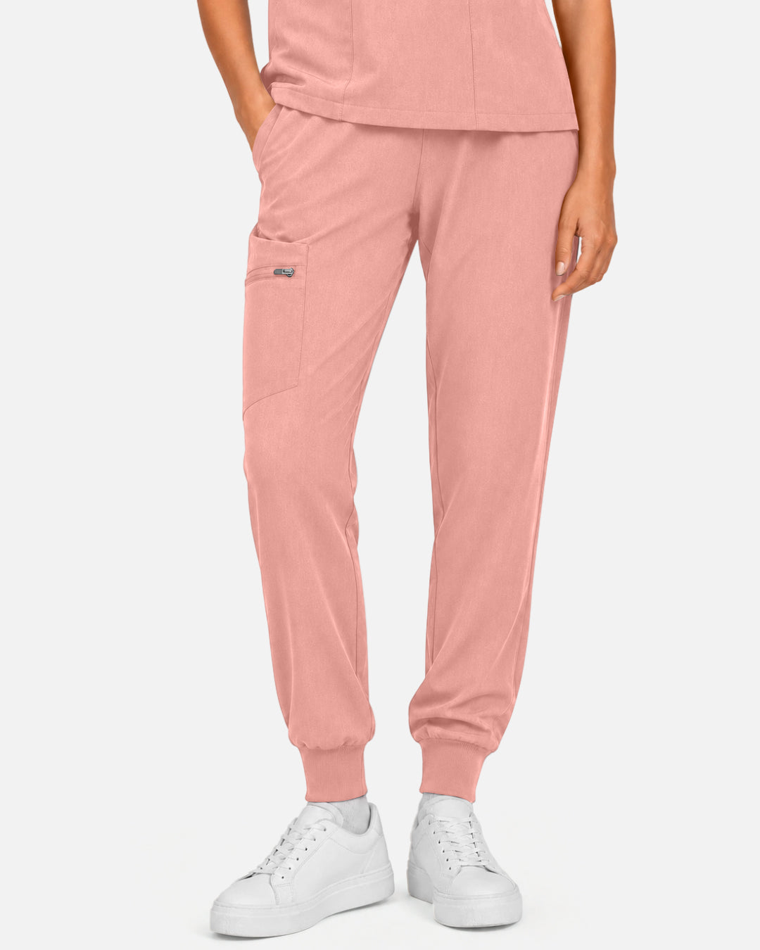 Pink Eipnare Women's Multi-Pocket Jogger Scrub Pants - Stretch Medical Scrubs for Women