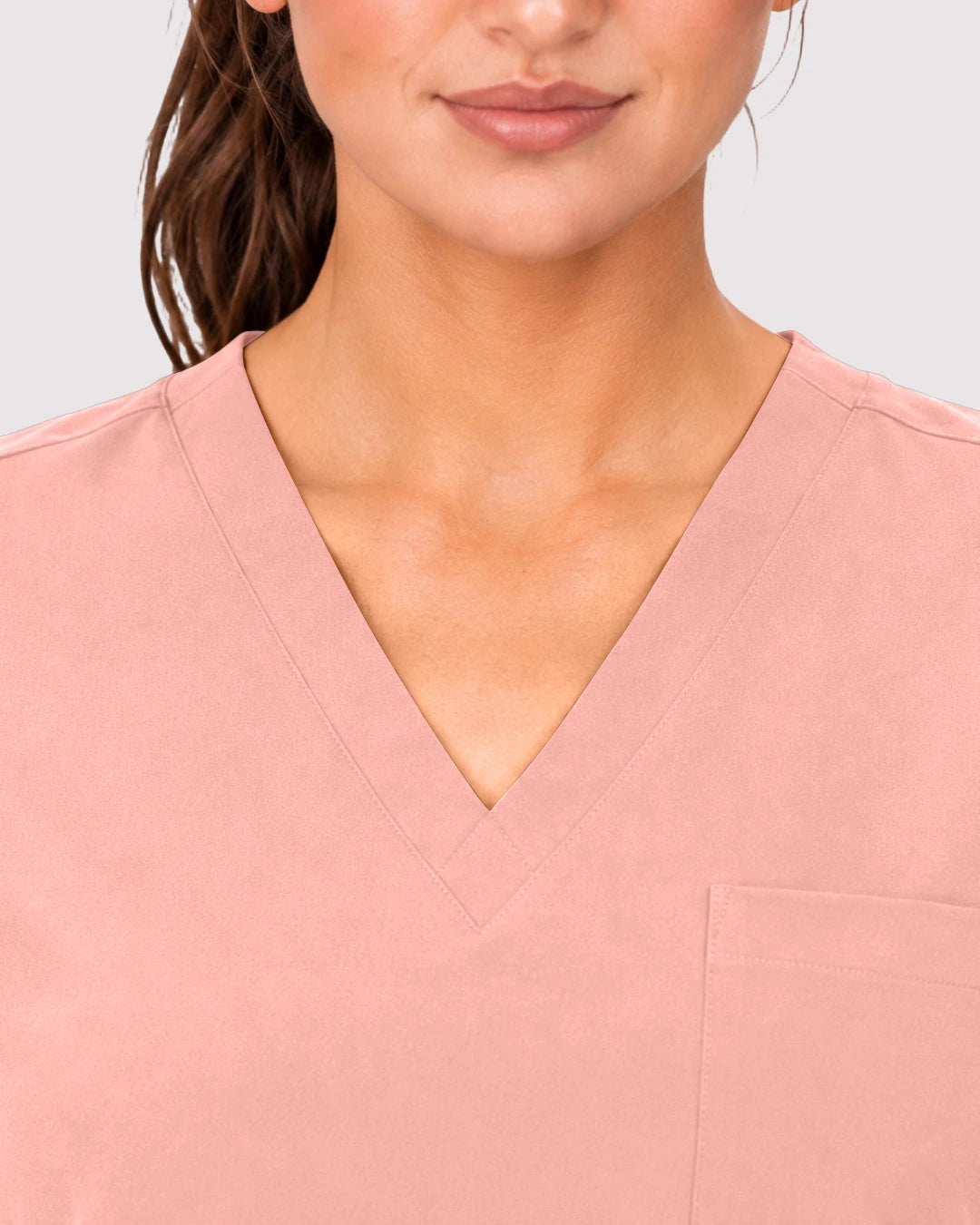 Pink Eipnare Women's 3-Pocket V-Neck Jogger Scrub Set - Stretch Medical Scrubs for Women