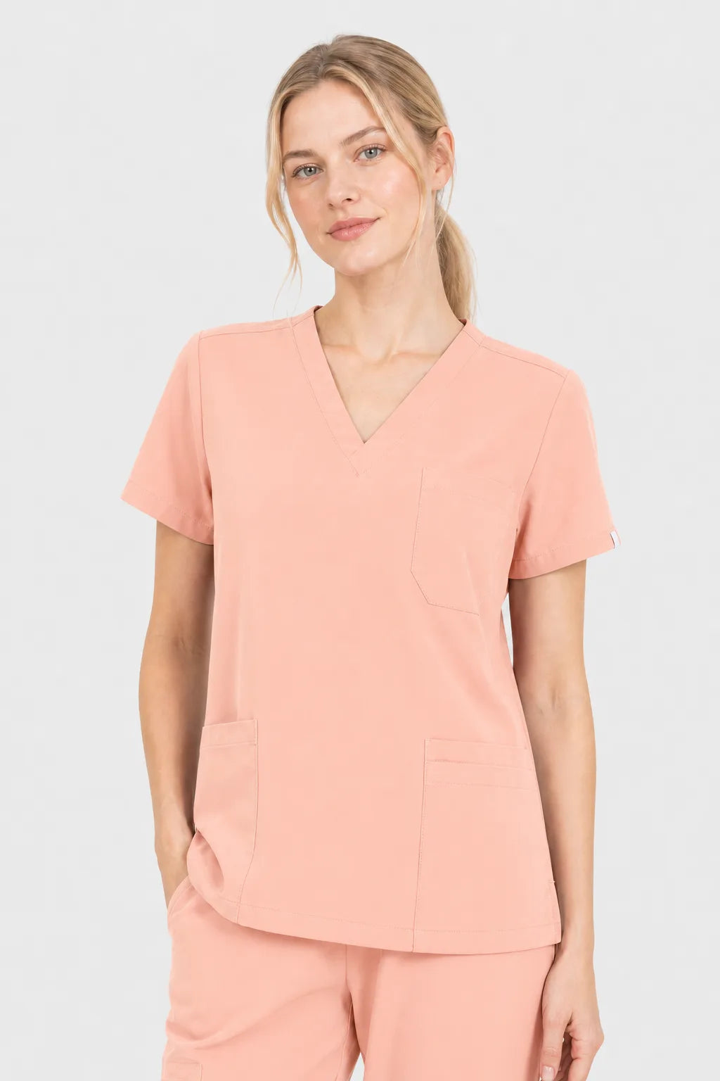 Pink Eipnare Women's V-Neck 8-Pocket Jogger Scrub Set - Stretch Medical Scrubs for Women