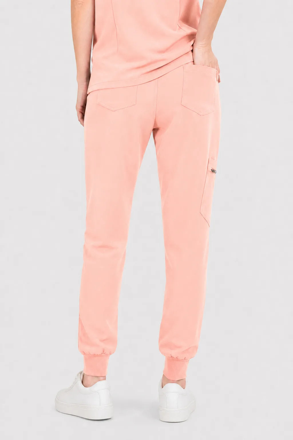 Pink Eipnare Women's V-Neck 8-Pocket Jogger Scrub Set - Stretch Medical Scrubs for Women
