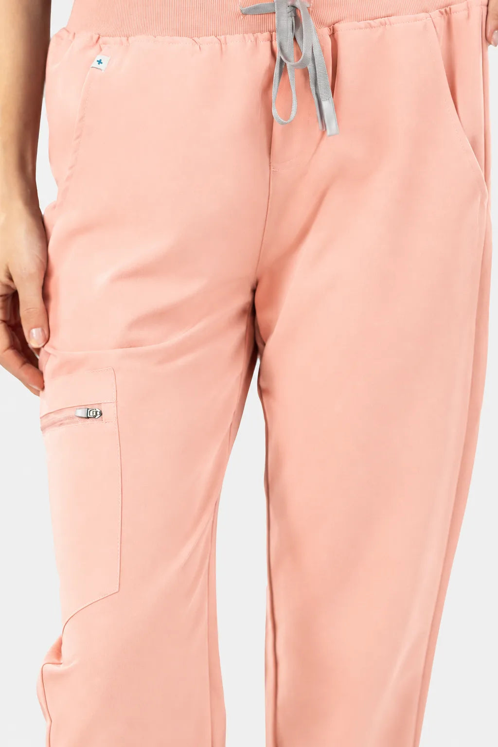 Pink Eipnare Women's V-Neck 8-Pocket Jogger Scrub Set - Stretch Medical Scrubs for Women