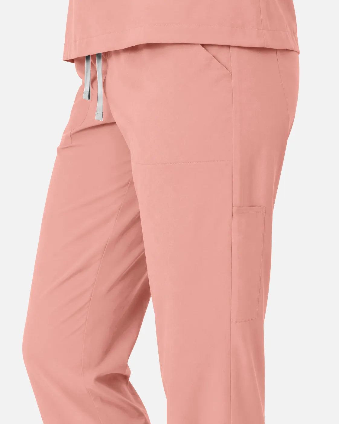 Pink Eipnare Women's Slim Fit Tapered Cargo Scrub Pants - Stretch Medical Scrubs for Women