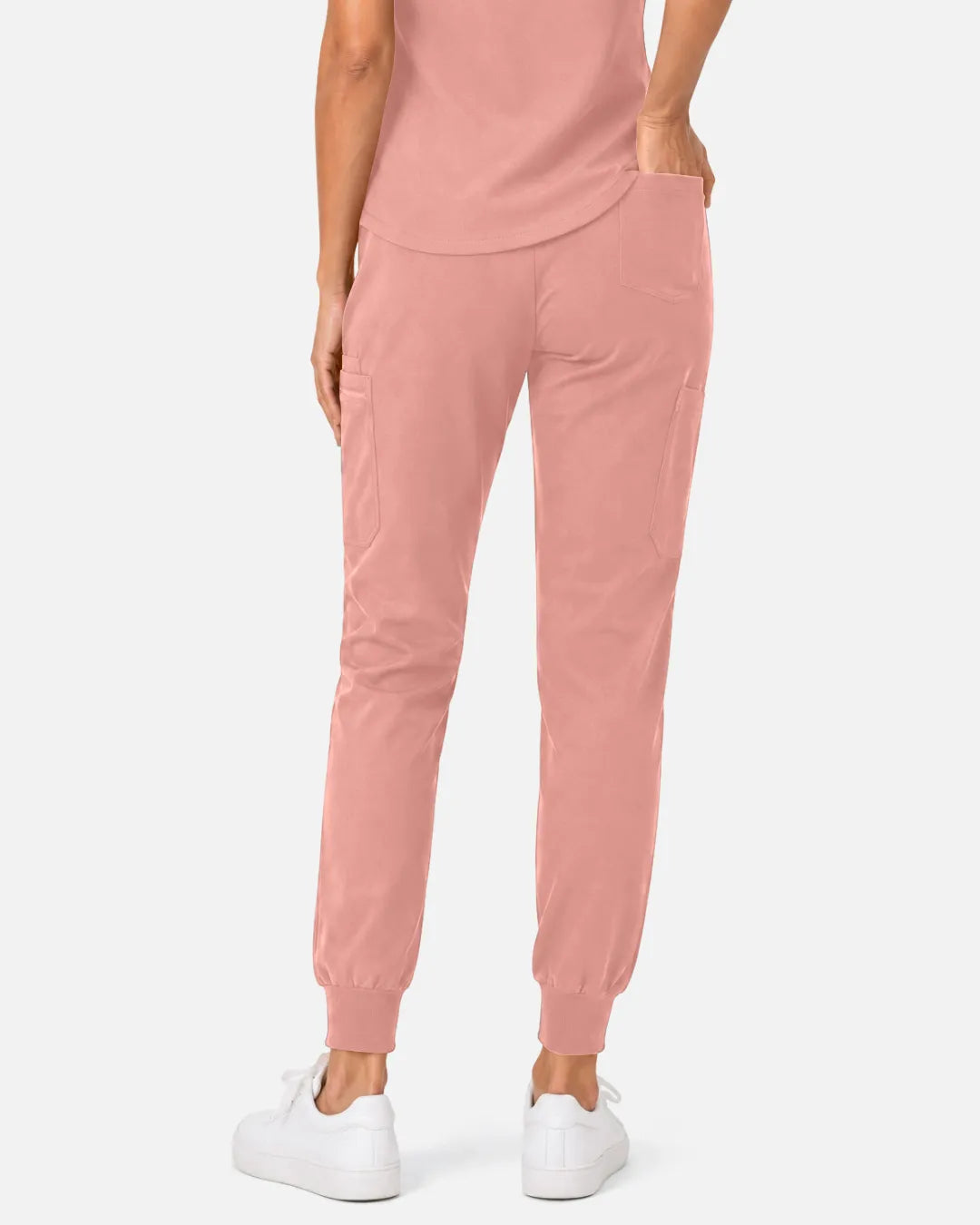 Pink Eipnare Women's Cargo Jogger Scrub Pants - Stretch Medical Scrubs for Women
