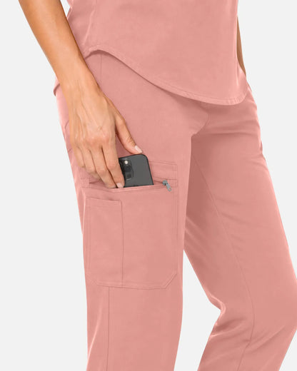 Pink Eipnare Women's Soft Stretch Jogger Scrub Pants - Stretch Medical Scrubs for Women