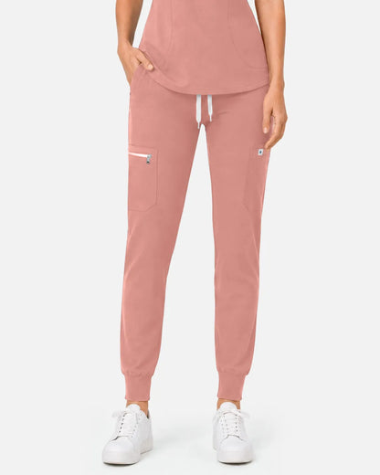 Pink Eipnare Women's Cargo Jogger Scrub Pants - Stretch Medical Scrubs for Women