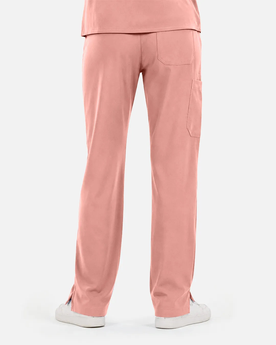 Pink Eipnare Women's Straight-Leg Cargo Scrub Pants - Stretch Medical Scrubs for Women
