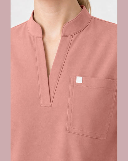 Pink Eipnare Women's Henley Sleeveless Straight-Leg Scrub Set - Stretch Medical Scrubs for Women
