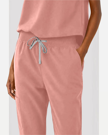 Pink – Eipnare Women's Sleeveless Mandarin Collar Jogger Uniform Set – product image 06