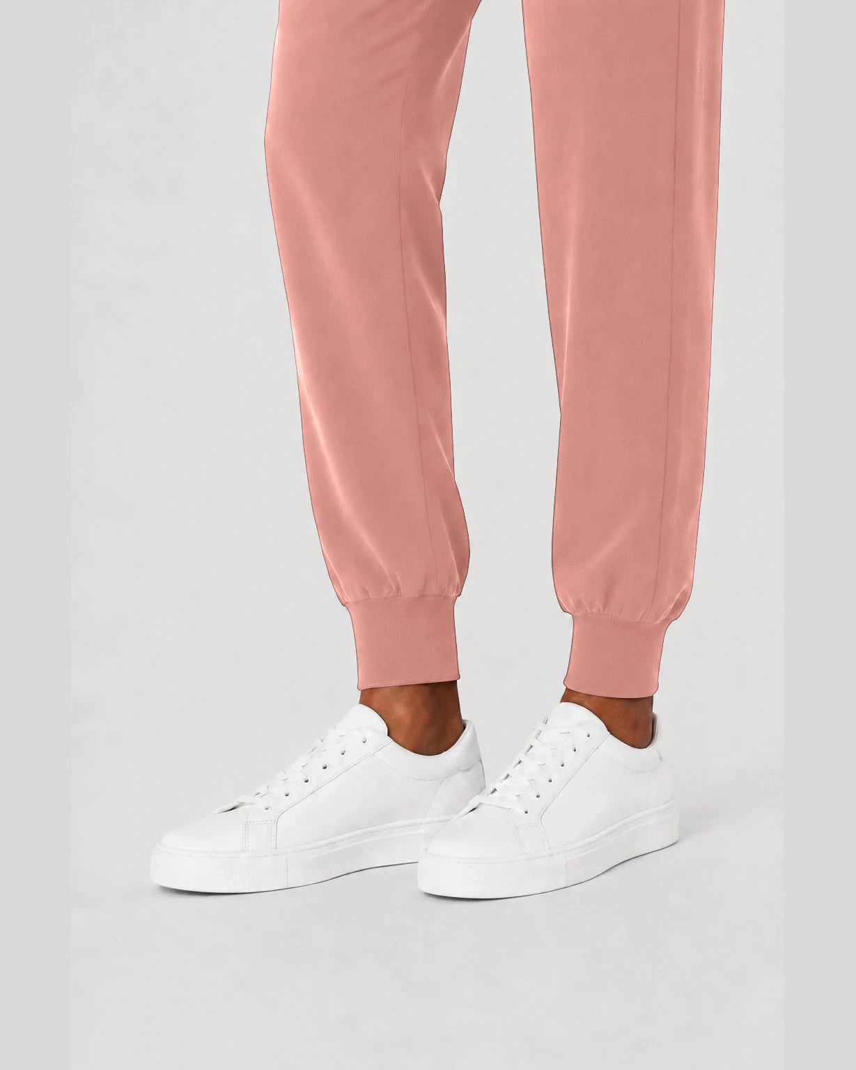 Pink Eipnare Women's Sleeveless Mandarin Collar Jogger Scrub Set - Stretch Medical Scrubs for Women