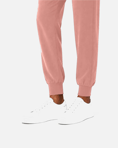 Pink – Eipnare Women's Sleeveless Mandarin Collar Jogger Uniform Set – product image 07