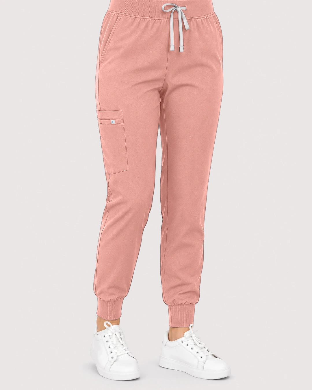Pink Eipnare Women's Knit V-Neck Jogger Scrub Set - Stretch Medical Scrubs for Women