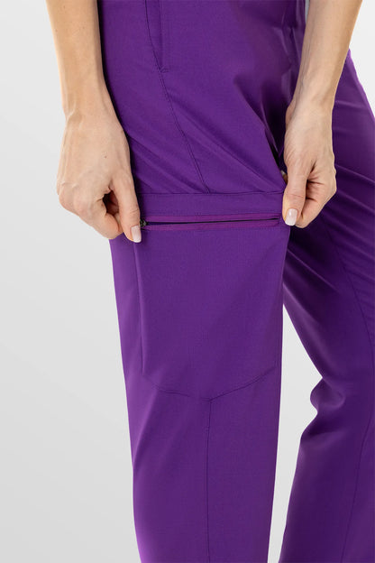 Purple Eipnare Women's Soft Stretch V-Neck Scrub Top & Jogger Pants Set - Stretch Medical Scrubs for Women