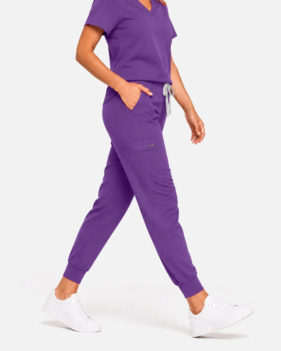 Purple Eipnare Women's Classic Jogger Scrub Pants - Stretch Medical Scrubs for Women