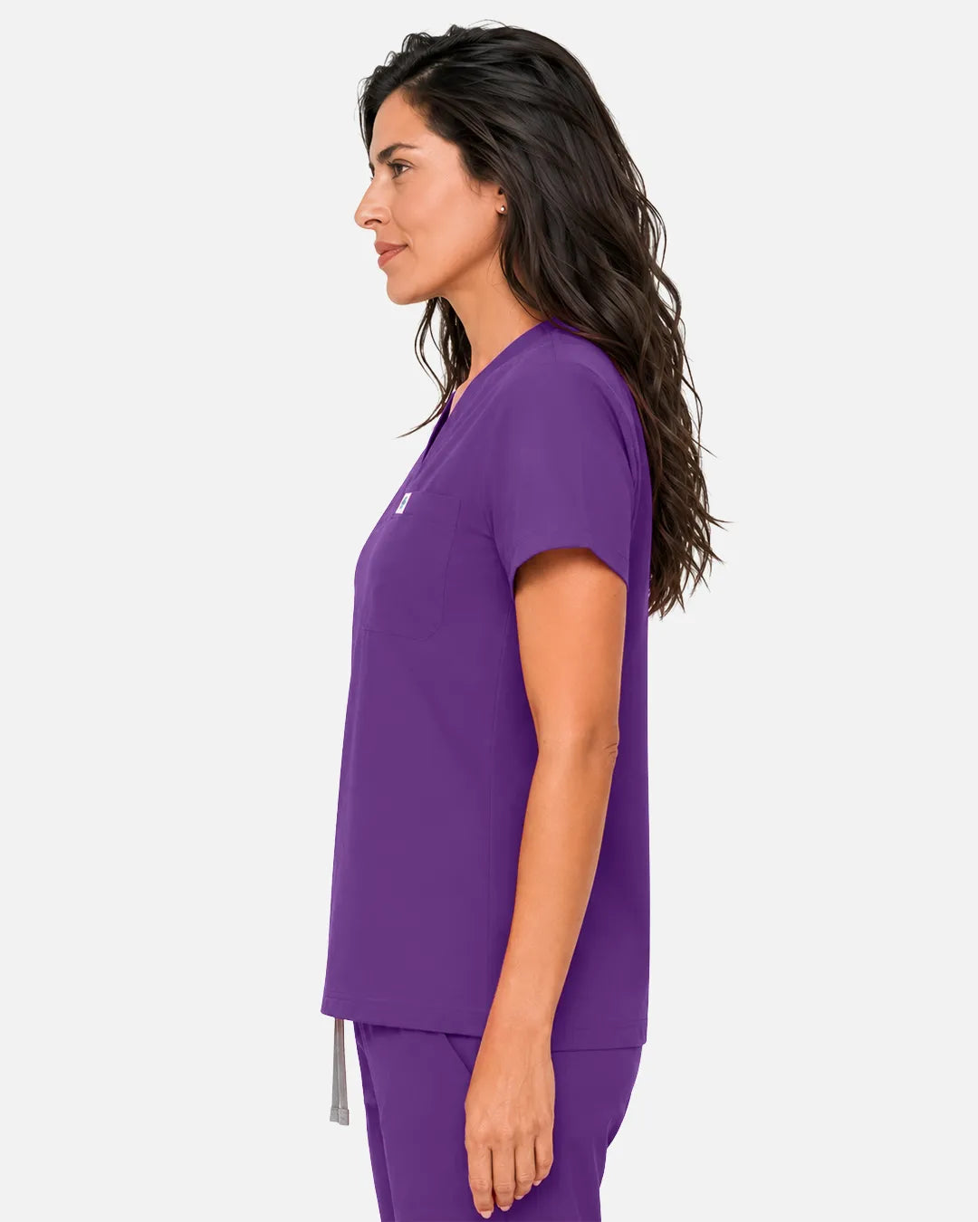 Purple Eipnare Women's Classic V-Neck Scrub Top - Stretch Medical Scrubs for Women