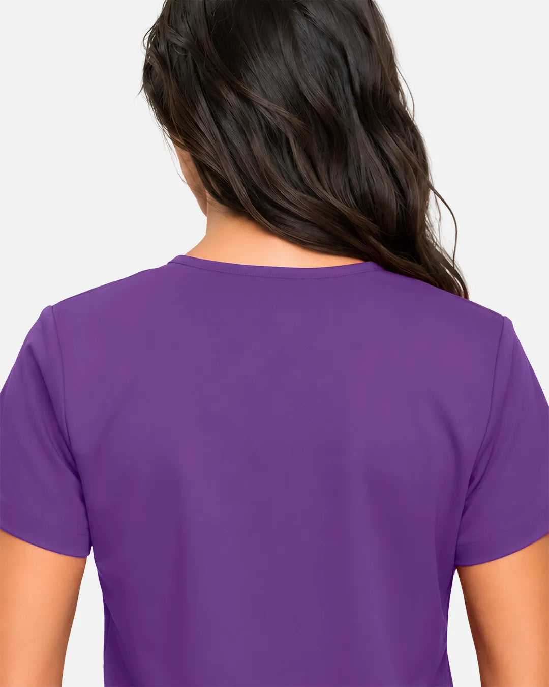 Purple Eipnare Women's Classic V-Neck Scrub Top - Stretch Medical Scrubs for Women