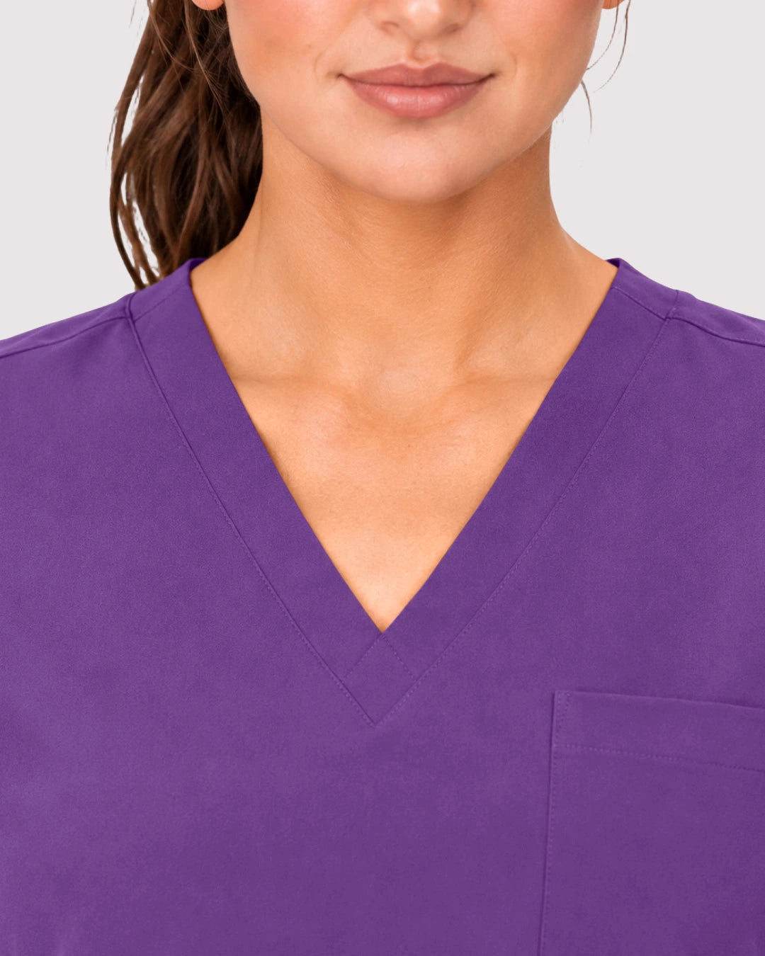 Purple Eipnare Women's 3-Pocket V-Neck Jogger Scrub Set - Stretch Medical Scrubs for Women