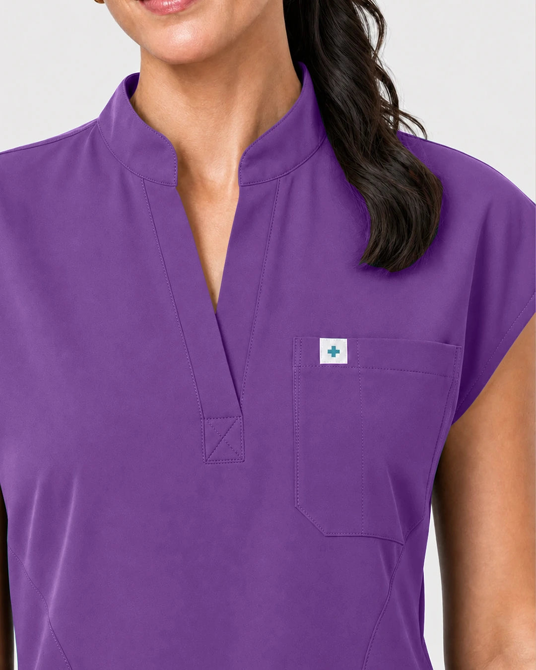 Purple Eipnare Women's Henley Sleeveless Jogger Scrub Set - Stretch Medical Scrubs for Women