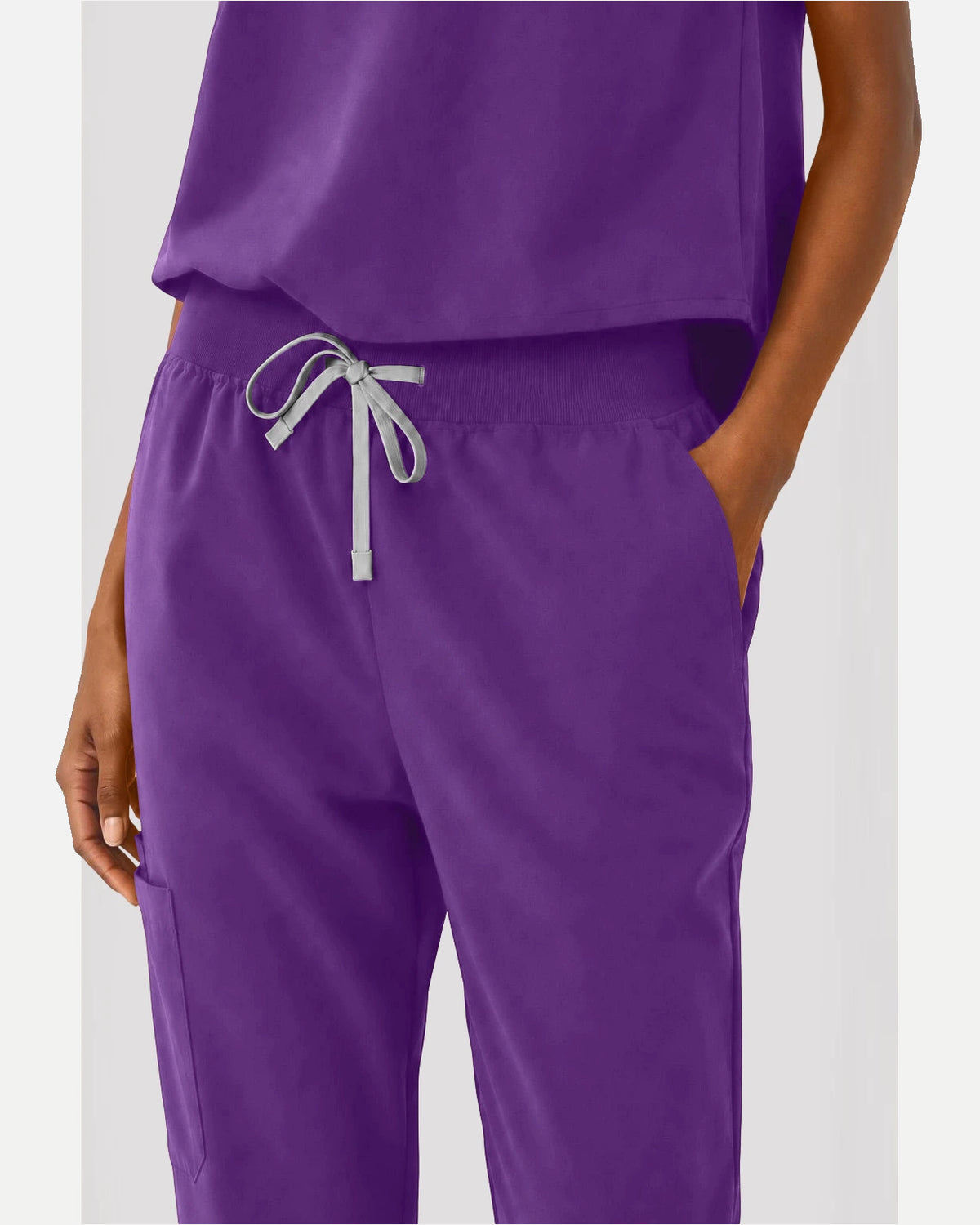 Purple – Eipnare Women's Sleeveless Mandarin Collar Jogger Uniform Set – product image 06
