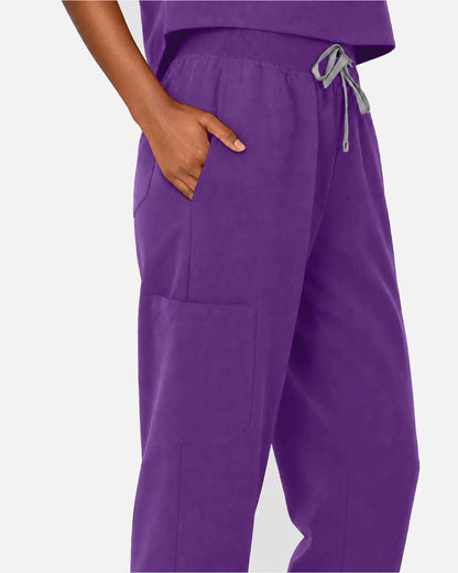 Purple – Eipnare Women's Sleeveless Mandarin Collar Jogger Uniform Set – product image 09