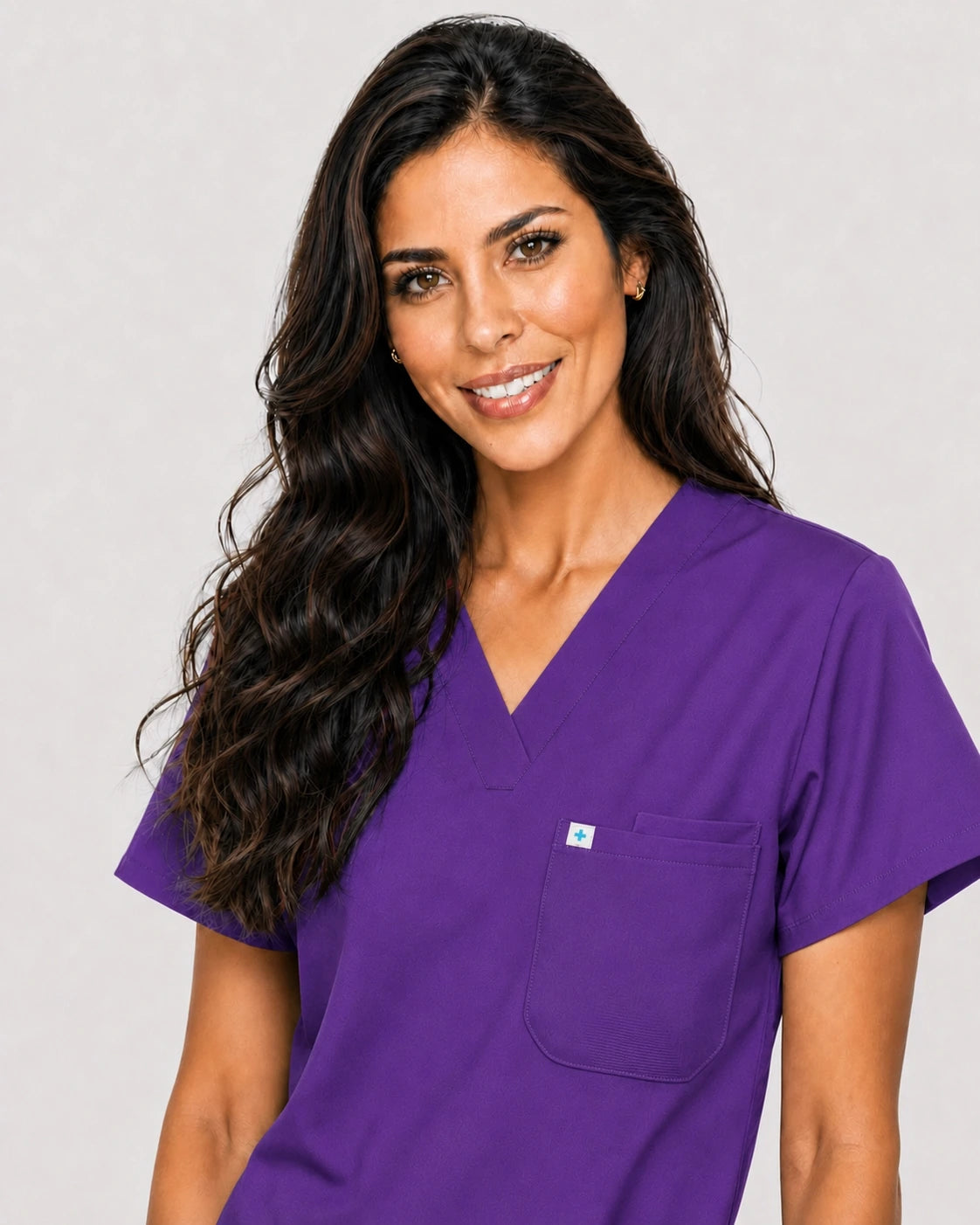 Purple Eipnare Women's V-Neck Jogger Scrub Set - Stretch Medical Scrubs for Women