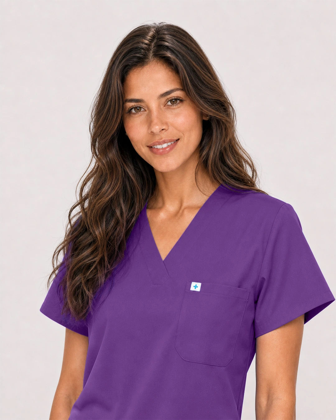 Purple Eipnare Women's Classic V-Neck Jogger Scrub Set - Stretch Medical Scrubs for Women