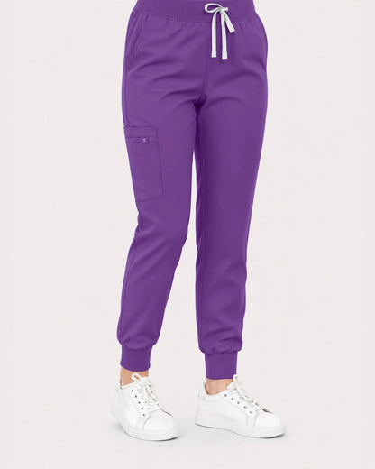 Purple Eipnare Women's Classic V-Neck Jogger Scrub Set - Stretch Medical Scrubs for Women