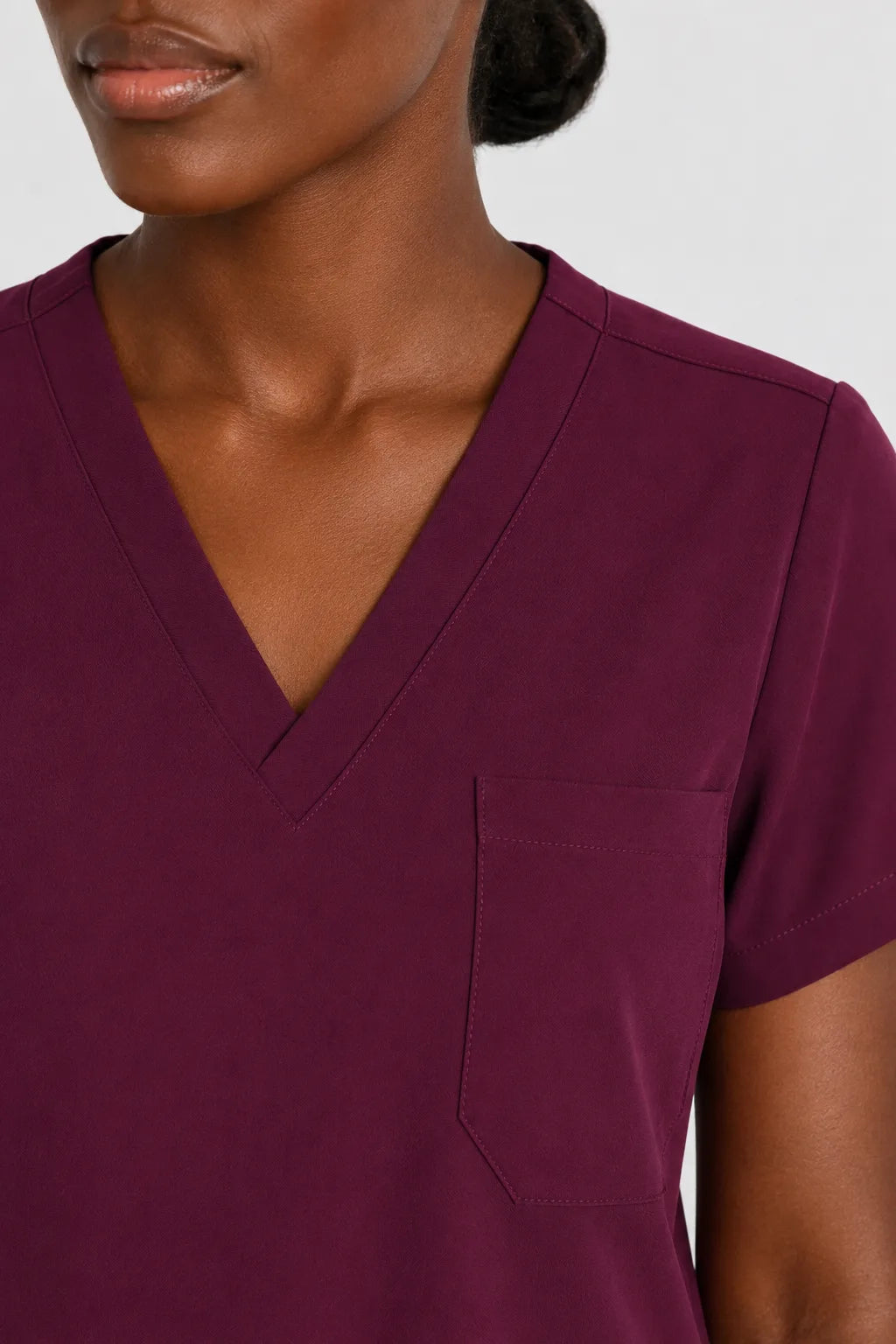Burgundy Red Eipnare Women's V-Neck 8-Pocket Jogger Scrub Set - Stretch Medical Scrubs for Women