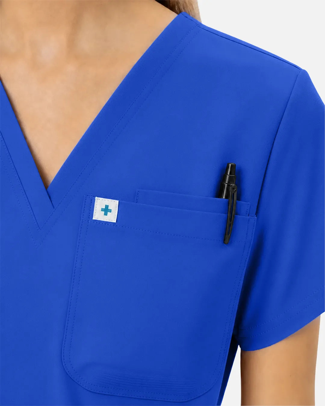Royal Blue Eipnare Women's Classic V-Neck Scrub Top - Stretch Medical Scrubs for Women