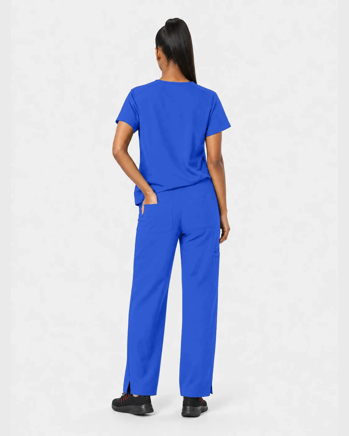 Royal Blue Eipnare Women's 15-Pocket V-Neck Jogger Scrub Set - Stretch Medical Scrubs for Women