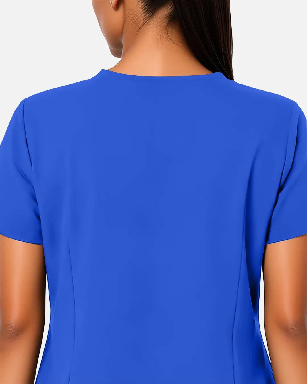 Royal Blue Eipnare Women's Woven V-Neck Scrub Top - Stretch Medical Scrubs for Women