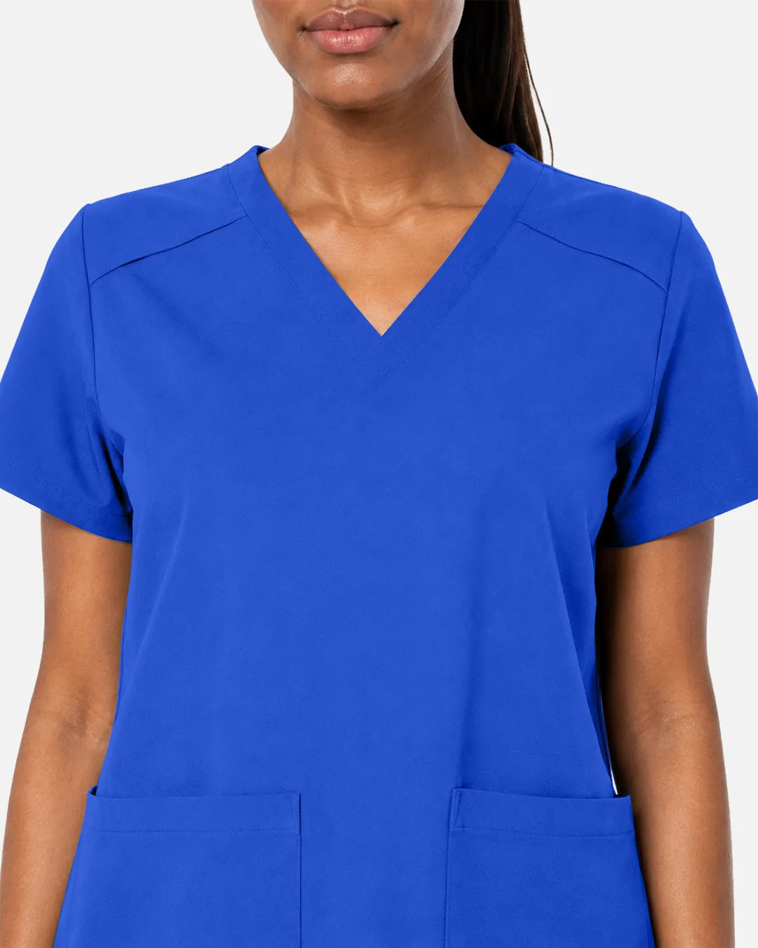Royal Blue Eipnare Women's Woven V-Neck Scrub Top - Stretch Medical Scrubs for Women